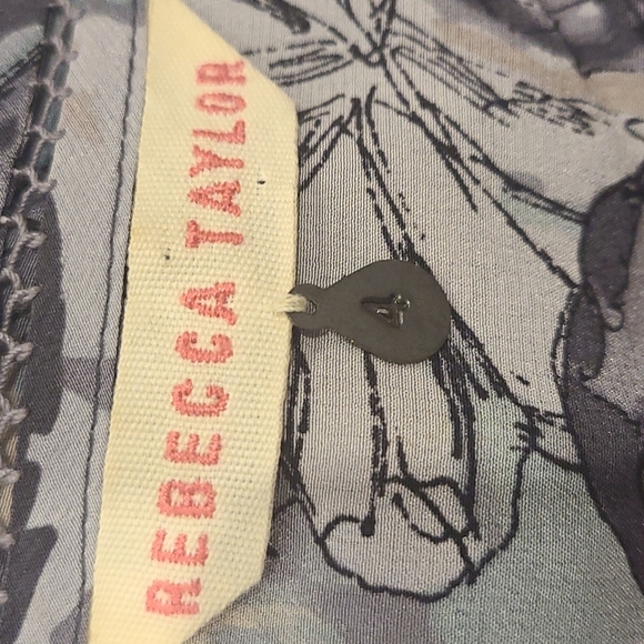 Rebecca Taylor Silk 3/4 sleeve floral print Mini Dress with pockets - Picture 10 of 11